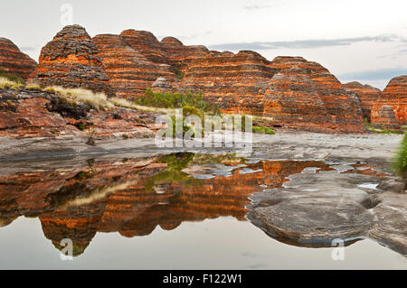 Reflections of the Beehive Domes in Purnululu National Park. Stock Photo