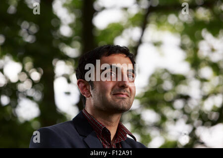 Edinburgh. UK. 25th August. Edinburgh International Book Festival. Day 11 Edinburgh International Book Festival takes place in Charlotte Square Gardens. Pictured Sunjeev Sahota. Pako Mera/Alamy Live News Stock Photo