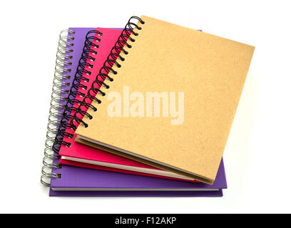 stack of ring binder book or notebook isolated on white background Stock Photo