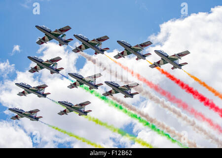 Italian Frecce Tricolori Display Team at RNAS Culdrose Air Day 2015 Stock Photo