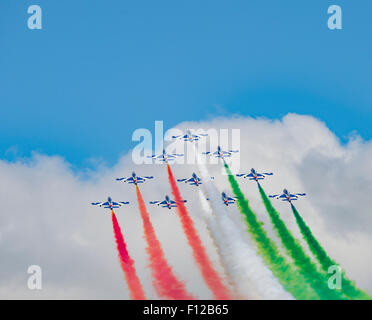 Italian Frecce Tricolori Display Team at RNAS Culdrose Air Day 2015 Stock Photo