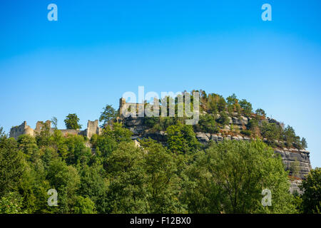Medieval castle ruins in health resort Oybin  in the southeast of Saxony, Germany Stock Photo