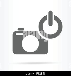 camera power on switch icon vector illustration Stock Vector