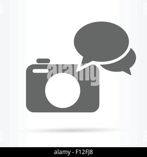 camera speech bubble icon communication vector illustration Stock Vector