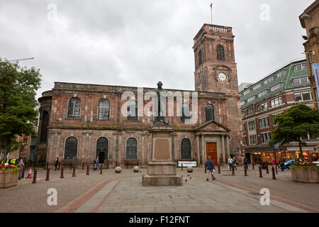 St Anns church and st anns square with statue to richard cobden Manchester England UK Stock Photo