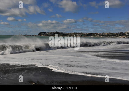 Waves in Napier New Zealand Stock Photo