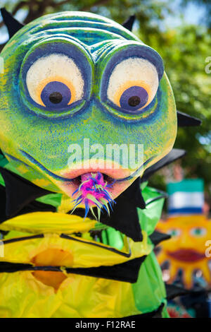 colorful alien float, Summer Solstice Parade, Science Fiction Theme, Santa Barbara, California Stock Photo