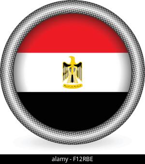 Egypt flag button on a white background. Vector illustration. Stock Vector