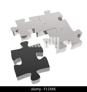 3d puzzles partnership as concept Stock Photo