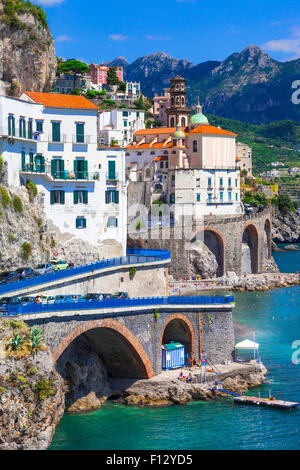 picturesqu Atrani village in amalfi coast of Italy Stock Photo