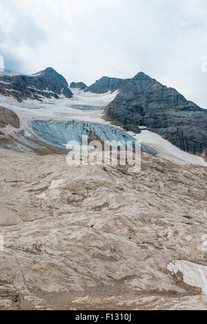 In front of the Marmolada glacier, Ghiacciaio della Marmolada, Marmolada, Dolomites, Trentino Province, Province of South Tyrol Stock Photo