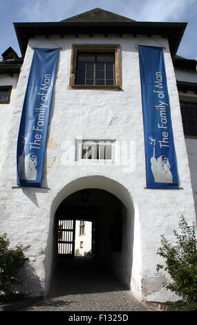 Clervaux. September-06-2010. Entrance to the Castle of Clervaux from the 12th century in Clervaux. Luxembourg Stock Photo