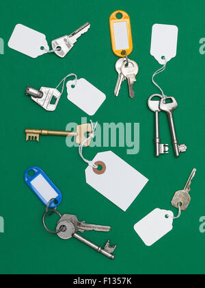 Keys Isolated on green Stock Photo