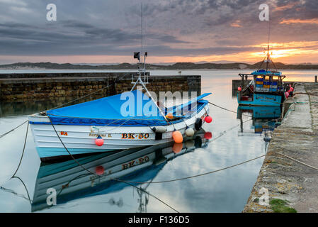 Sunset at Beadnel Harbour Stock Photo