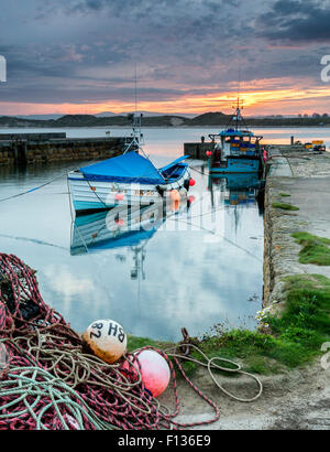 Sunset at Beadnel Harbour Stock Photo