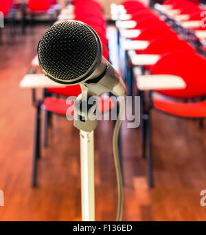 microphone in front of an empty auditorium Stock Photo - Alamy