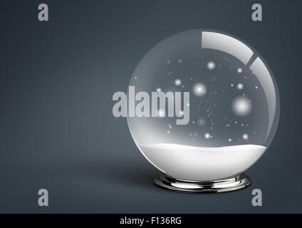 empty snow ball , on dark background with copy space Stock Photo