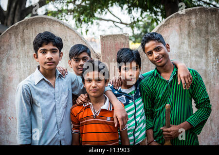 Young Indian boys at Kamadgiri, Madhya Pradesh, India Stock Photo
