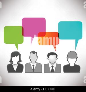 People Communicating via Social Media with Space for Type Stock Vector