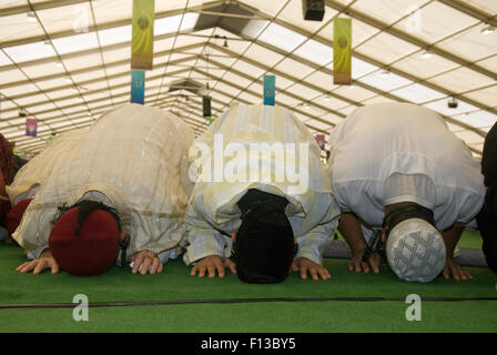 Muslims At Prayer During Jalsa Salana In Alton, Hampshire, Uk. An 