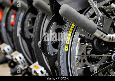 Depot at Bicycle wheel rim at Brompton Bicycle Factory in Brentford South West London England UK Europe Stock Photo