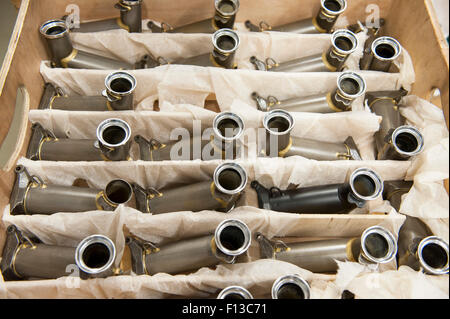 Bicycle parts at Brompton Bicycle Factory in Brentford South West London England UK Europe Stock Photo