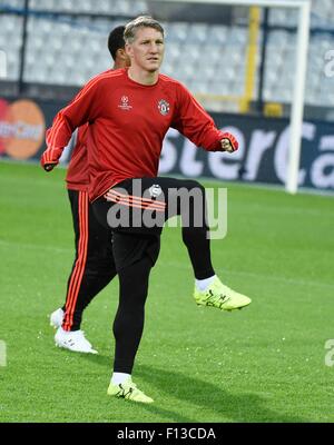 Brugge, Belgium. 26th Aug, 2015. UEFA Champions League football betwwen FC Brugge and Manchester United. Press conference and training for Manchester United. Manchester's Bastian Schweinsteiger pictured during the practice session Credit:  Action Plus Sports/Alamy Live News Stock Photo