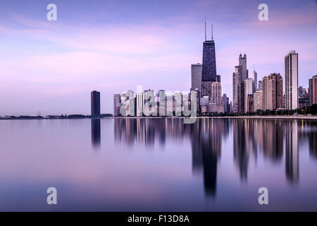 Skyline seen from North Avenue Beach, Chicago, Illinois, USA Stock Photo