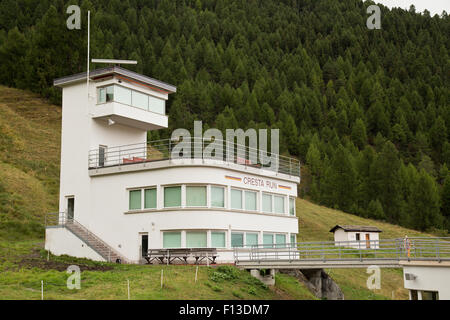 The Cresta Run during a cloudy summer day in St Moritz Swizterland Stock Photo