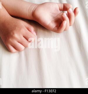 Close up of a child's hands Stock Photo