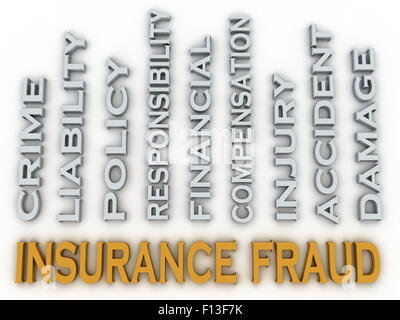 3d image Insurance fraud issues concept word cloud background Stock Photo