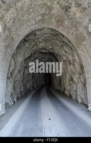 View of the tunnel used by the quarrymen of marble Stock Photo