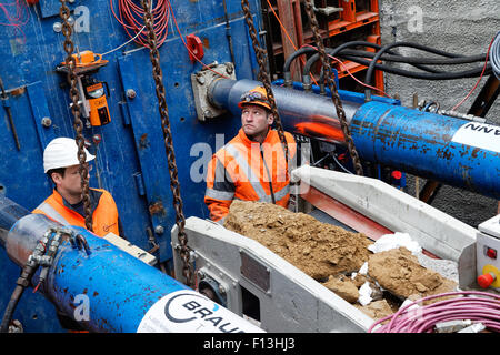 Berlin, Germany, excavation combined sewer Stock Photo