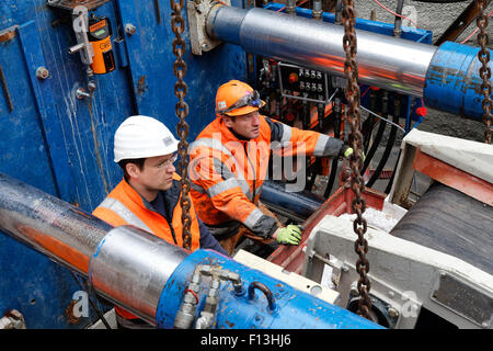 Berlin, Germany, excavation combined sewer Stock Photo