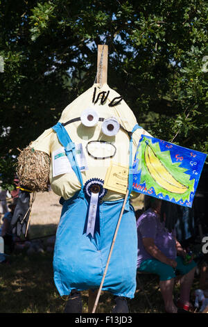 Go bananas Minion scarecrow at the Ellingham & Ringwood Agricultural Society Annual Show at Hampshire, UK in August Stock Photo