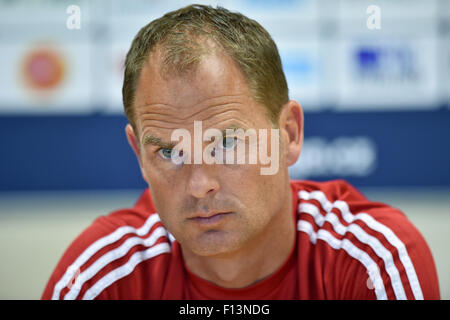 Coach of Ajax Amsterodam Frank de Boer speaks at a press conference prior to the fourth qualifying round of the UEFA Europa League match FK Jablonec vs Ajax Amsterodam in Jablonec nad Nisou, Czech Republic, on Wednesday, August 26, 2015. (CTK Photo/Radek Petrasek) Stock Photo