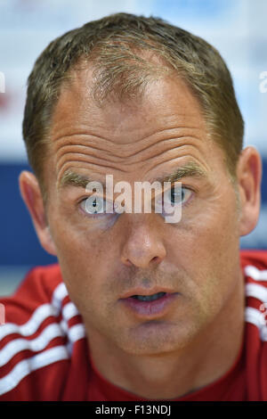 Coach of Ajax Amsterodam Frank de Boer speaks at a press conference prior to the fourth qualifying round of the UEFA Europa League match FK Jablonec vs Ajax Amsterodam in Jablonec nad Nisou, Czech Republic, on Wednesday, August 26, 2015. (CTK Photo/Radek Petrasek) Stock Photo