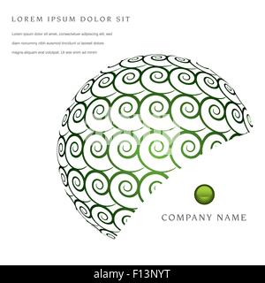 Unique clean swirl page layout for web or print Stock Vector