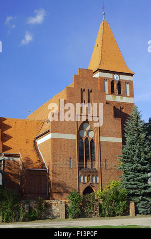 Pseudo-Gothic parish church in Poland Stock Photo