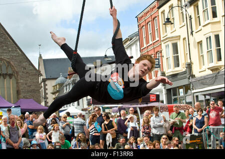 Street performers on the streets during Brecon Jazz Festival 2015 Stock Photo