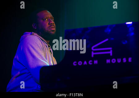 Robert Glasper Trio performing on stage at Brecon Jazz Festival 2015 Stock Photo