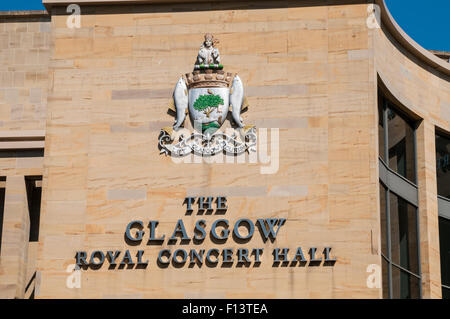 City of Glasgow coat of Arms on wall of Glasgow Concert Hall Glasgow Scotland Stock Photo