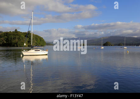 Yachts on Lake Windermere, Bowness on Windermere, Cumbria, Lake District National Park, England, UK. Stock Photo