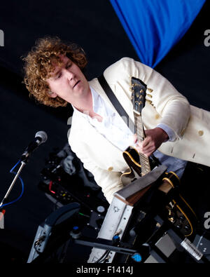The Kooks plays V Festival Hylands Park on 23/08/2015 at Hylands Park, Chelmsford.  Persons pictured: Hugh Harris. Picture by Julie Edwards Stock Photo
