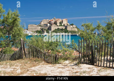 Calvi gap in the fence Stock Photo