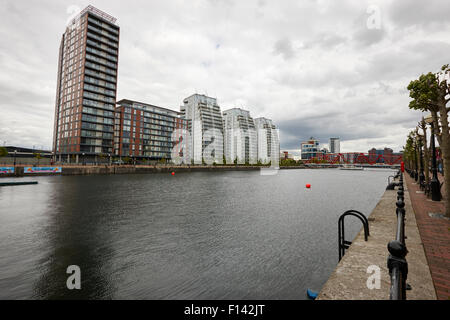city lofts and nv buildings salford quays Manchester uk Stock Photo
