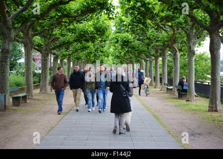 Rhine promenade Mainz Stock Photo