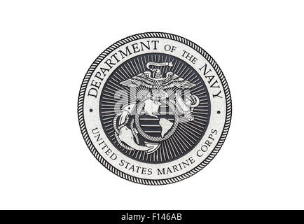 U.S. Marine Corps  official seal on a white background. Stock Photo