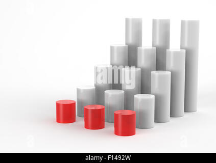 3D Bar Chart and chart growth as concept Stock Photo