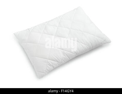 White cotton pillow isolated on white Stock Photo